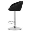 Scaun de bucatarie/bar, Artool, East, rotativ, catifea, negru si argintiu, 53x46x81-103 cm
