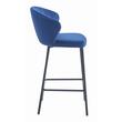 Scaun de bucatarie/bar, Artool, Gatta, catifea, otel, albastru si negru, 43.5x36.5x90.5 cm