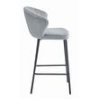 Scaun de bucatarie/bar, Artool, Gatta, catifea, otel, argintiu si negru, 43.5x36.5x90.5 cm
