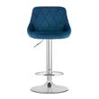 Scaun de bucatarie/bar, Artool, Kast, rotativ, catifea, bleumarin si argintiu, 45.5x49x85-105 cm