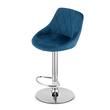 Scaun de bucatarie/bar, Artool, Kast, rotativ, catifea, bleumarin si argintiu, 45.5x49x85-105 cm