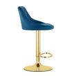 Scaun de bucatarie/bar, Artool, Kast, rotativ, catifea, bleumarin si auriu, 45.5x49x85-105 cm