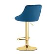 Scaun de bucatarie/bar, Artool, Kast, rotativ, catifea, bleumarin si auriu, 45.5x49x85-105 cm