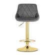 Scaun de bucatarie/bar, Artool, Kast, rotativ, catifea, gri si auriu, 45.5x49x85-105 cm