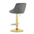 Scaun de bucatarie/bar, Artool, Kast, rotativ, catifea, gri si auriu, 45.5x49x85-105 cm