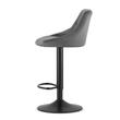 Scaun de bucatarie/bar, Artool, Kast, rotativ, catifea, gri si negru, 45.5x49x85-105 cm