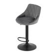 Scaun de bucatarie/bar, Artool, Kast, rotativ, catifea, gri si negru, 45.5x49x85-105 cm