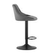 Scaun de bucatarie/bar, Artool, Kast, rotativ, catifea, gri si negru, 45.5x49x85-105 cm