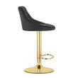 Scaun de bucatarie/bar, Artool, Kast, rotativ, catifea, negru si auriu, 45.5x49x85-105 cm