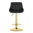 Scaun de bucatarie/bar, Artool, Kast, rotativ, catifea, negru si auriu, 45.5x49x85-105 cm