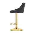 Scaun de bucatarie/bar, Artool, Kast, rotativ, catifea, negru si auriu, 45.5x49x85-105 cm