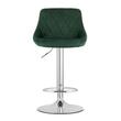 Scaun de bucatarie/bar, Artool, Kast, rotativ, catifea, verde si argintiu, 45.5x49x85-105 cm