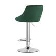 Scaun de bucatarie/bar, Artool, Kast, rotativ, catifea, verde si argintiu, 45.5x49x85-105 cm