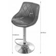 Scaun de bucatarie/bar, Artool, Kast, rotativ, piele ecologica, negru si argintiu, 45.5x48.5x85 cm