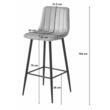 Scaun de bucatarie/bar, Artool, Pozza, catifea, otel, negru, 43x35x104 cm