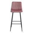 Scaun de bucatarie/bar, Artool, Pozza, catifea, otel, roz si negru, 43x35x104 cm
