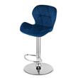 Scaun de bucatarie/bar, Artool, West, rotativ, catifea, bleumarin si argintiu, 46x48.5x90-111 cm