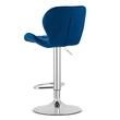 Scaun de bucatarie/bar, Artool, West, rotativ, catifea, bleumarin si argintiu, 46x48.5x90-111 cm