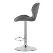 Scaun de bucatarie/bar, Artool, West, rotativ, catifea, gri si argintiu, 46x48.5x90-111 cm