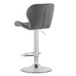 Scaun de bucatarie/bar, Artool, West, rotativ, catifea, gri si argintiu, 46x48.5x90-111 cm