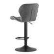 Scaun de bucatarie/bar, Artool, West, rotativ, catifea, gri si negru, 46x48.5x90-111 cm