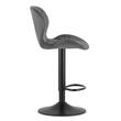Scaun de bucatarie/bar, Artool, West, rotativ, catifea, gri si negru, 46x48.5x90-111 cm