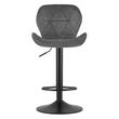 Scaun de bucatarie/bar, Artool, West, rotativ, catifea, gri si negru, 46x48.5x90-111 cm