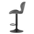 Scaun de bucatarie/bar, Artool, West, rotativ, catifea, gri si negru, 46x48.5x90-111 cm