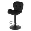 Scaun de bucatarie/bar, Artool, West, rotativ, catifea, negru, 46x48.5x90-111 cm