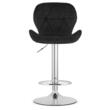 Scaun de bucatarie/bar, Artool, West, rotativ, catifea, negru si argintiu, 46x48.5x90-111 cm