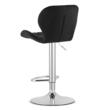 Scaun de bucatarie/bar, Artool, West, rotativ, catifea, negru si argintiu, 46x48.5x90-111 cm