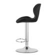 Scaun de bucatarie/bar, Artool, West, rotativ, catifea, negru si argintiu, 46x48.5x90-111 cm