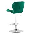 Scaun de bucatarie/bar, Artool, West, rotativ, catifea, verde si argintiu, 46x48.5x90-111 cm