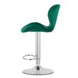 Scaun de bucatarie/bar, Artool, West, rotativ, catifea, verde si argintiu, 46x48.5x90-111 cm