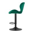 Scaun de bucatarie/bar, Artool, West, rotativ, catifea, verde si negru, 46x48.5x90-111 cm