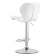 Scaun de bucatarie/bar, Artool, West, rotativ, piele ecologica, alb si argintiu, 46x48.5x90-111 cm