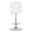 Scaun de bucatarie/bar, Artool, West, rotativ, piele ecologica, alb si argintiu, 46x48.5x90-111 cm
