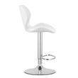 Scaun de bucatarie/bar, Artool, West, rotativ, piele ecologica, alb si argintiu, 46x48.5x90-111 cm