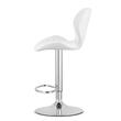 Scaun de bucatarie/bar, Artool, West, rotativ, piele ecologica, alb si argintiu, 46x48.5x90-111 cm