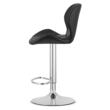 Scaun de bucatarie/bar, Artool, West, rotativ, piele ecologica, negru si argintiu, 46x48.5x90-111 cm
