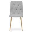 Scaun bucatarie/living, Artool, Libra, textil gri deschis, picioare metal natur, 44.5x54.5x87 cm