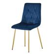 Set 4 scaune bucatarie/living, Artool, Libra, catifea bleumarin, picioare metal auriu, 45x54x86.5 cm