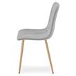Scaun bucatarie/living, Artool, Libra, textil gri deschis, picioare metal natur, 44.5x54.5x87 cm