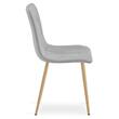 Scaun bucatarie/living, Artool, Libra, textil gri deschis, picioare metal natur, 44.5x54.5x87 cm