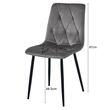 Scaun bucatarie/living, Artool, Libra, textil gri deschis, picioare metal natur, 44.5x54.5x87 cm