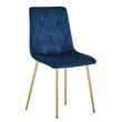 Set 4 scaune bucatarie/living, Artool, Libra, catifea bleumarin, picioare metal auriu, 45x54x86.5 cm