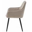 Scaun stil fotoliu bucatarie/living, Artool, Nana, catifea bej inchis, picioare metal negru, 54x61x83.5 cm