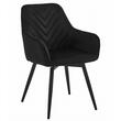 Scaun stil fotoliu bucatarie/living, Artool, Nana, rotativ, catifea neagra, picioare metal negru, 56x61x83.5 cm