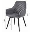 Scaun stil fotoliu bucatarie/living, Artool, Nana, rotativ, catifea neagra, picioare metal negru, 56x61x83.5 cm