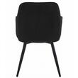 Scaun stil fotoliu bucatarie/living, Artool, Nana, rotativ, catifea neagra, picioare metal negru, 56x61x83.5 cm